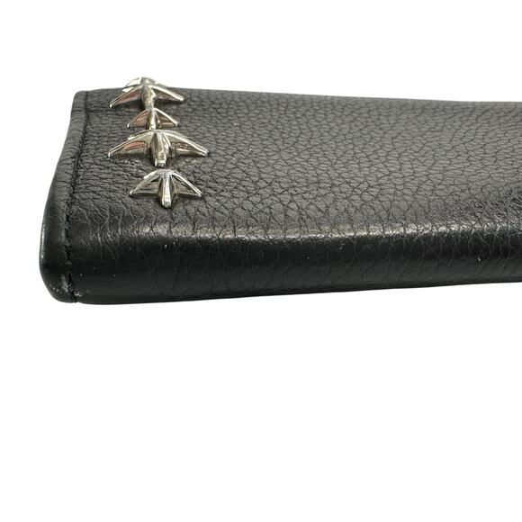 Jimmy Choo Star Studded Nino Long Wallet Black Leather - Picture 13 of 15